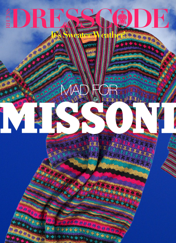 Recess DressCode Designer Consignment Vintage Missoni Knit Knitwear Sweater Weather Rainbow Stripe Wavy Chevron Zig Zag