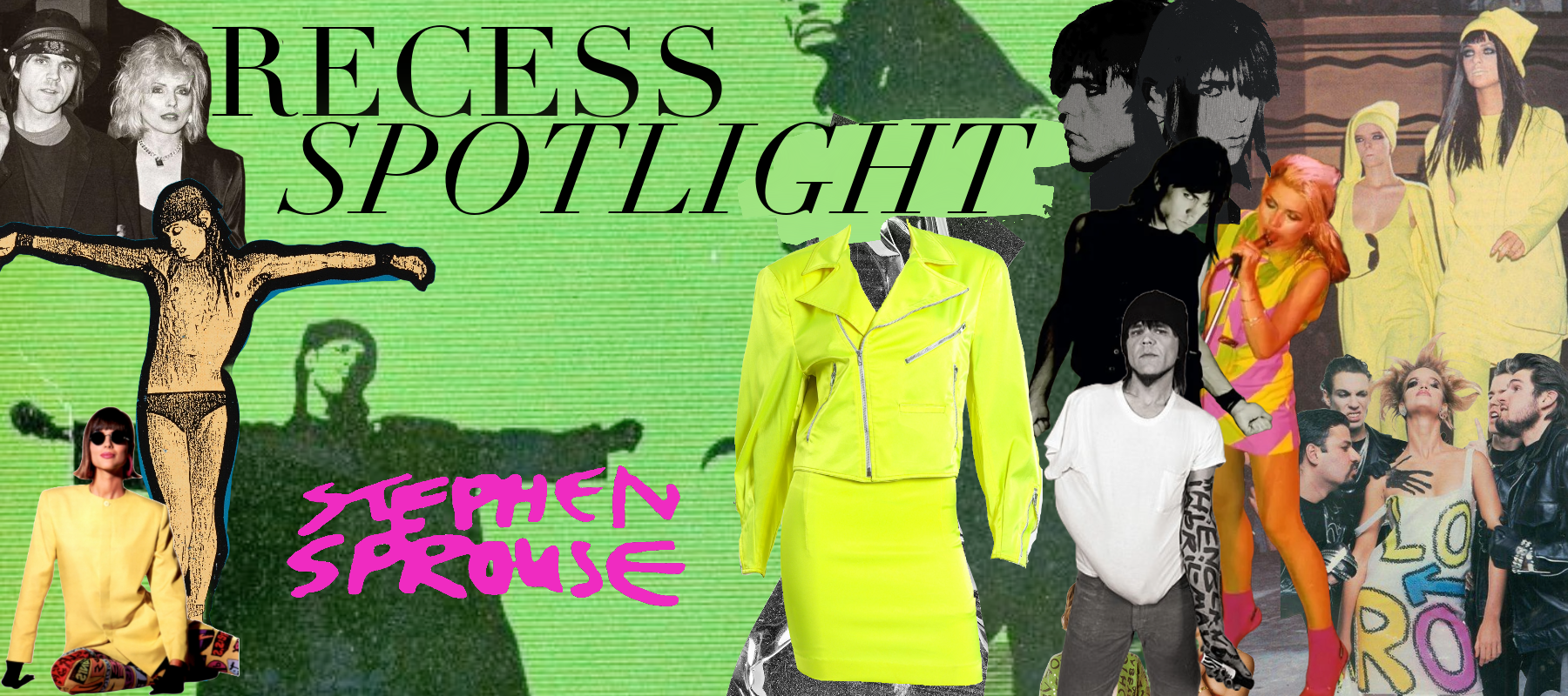 Vintage Stephen Sprouse Day-Glo Moto Jacket & Skirt Set – Recess