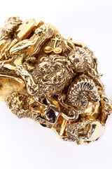 Vintage Tortolani Sculpted Zodiac Cuff Bracelet II ram closeup @Recessla