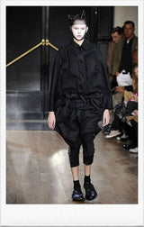 biker jacket by Comme des Garçons on model on runway in different cut @ Recess LA