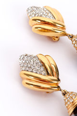 Diamond drop earrings by St. John on white background tops close @recessla