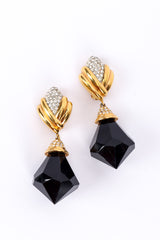 Diamond drop earrings by St. John on white background @recessla