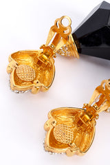 Diamond drop earrings by St. John on white background backs open @recessla