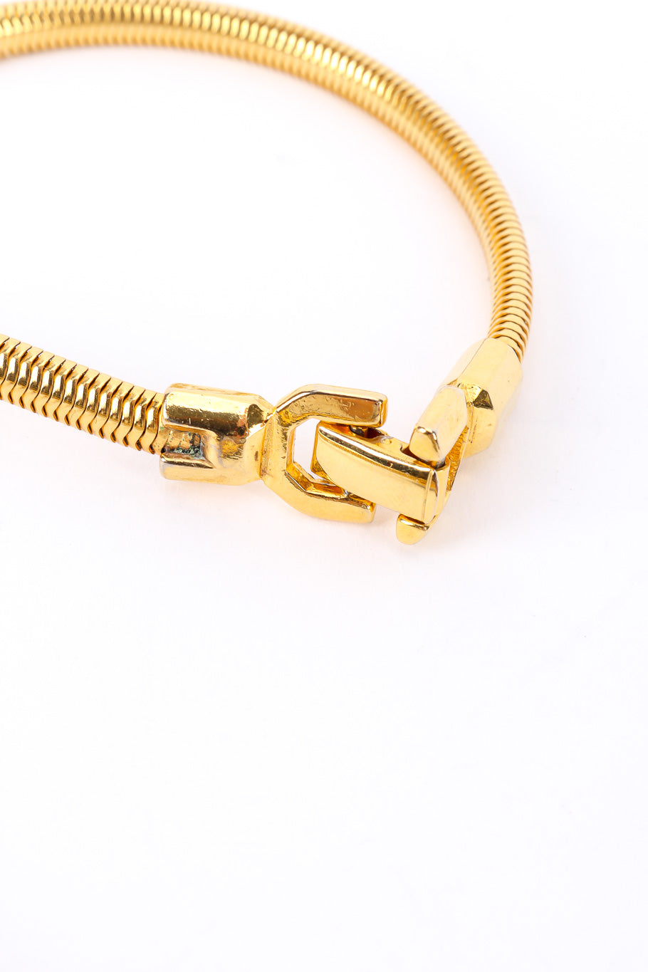 Vintage Pierre Cardin Revolving Charm Tablet Necklace fold over clasp closed closeup @Recessla
