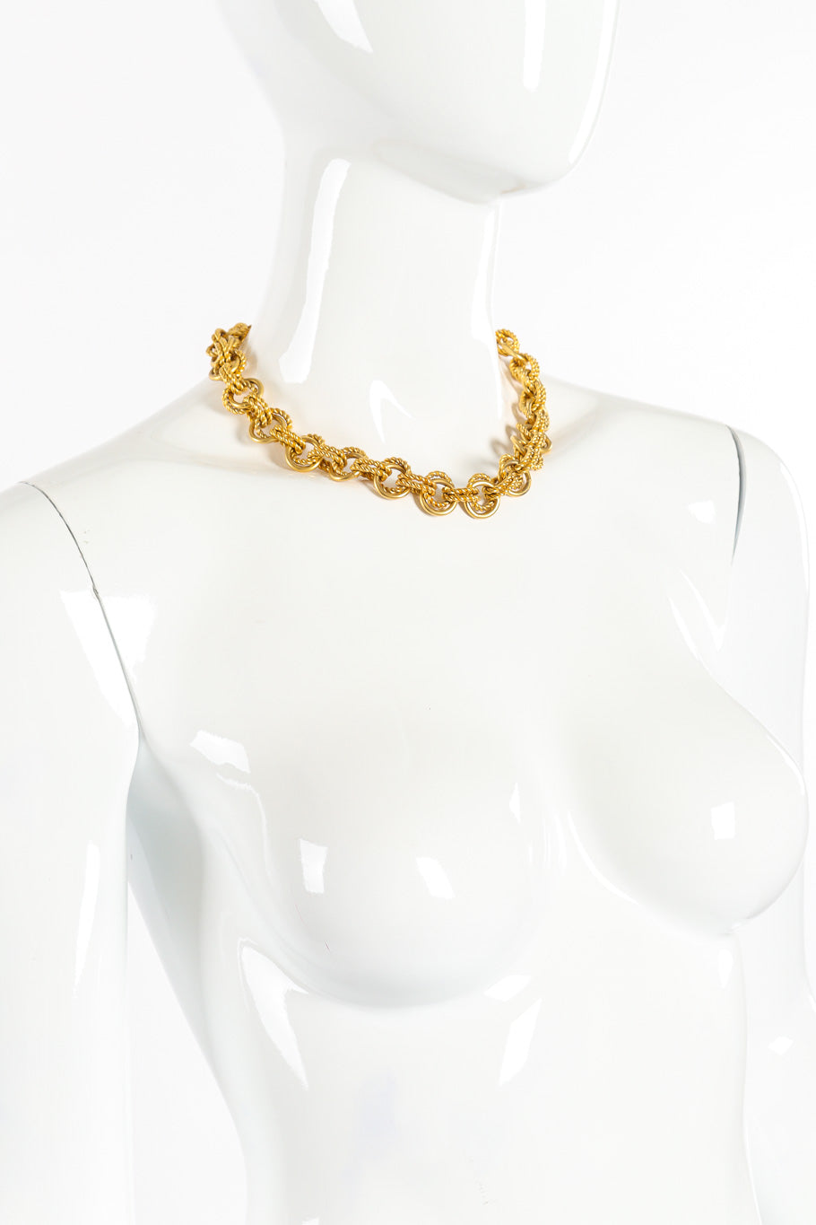 Vintage Givenchy Double Rope Chainlink Necklace on mannequin 3/4 view @Recessla