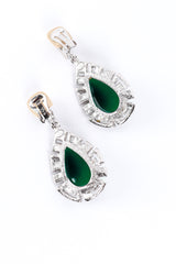 Vintage Kenneth Jay Lane Teardrop Cabochon & Crystal Earrings back @recess la