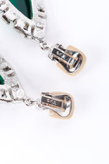 Vintage Kenneth Jay Lane Teardrop Cabochon & Crystal Earrings signature @recess la