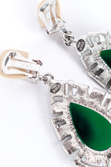 Vintage Kenneth Jay Lane Teardrop Cabochon & Crystal Earrings origin cartouche @recess la