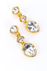 Vintage Kenneth Jay Lane Rhinestone Gem Drop Earrings 3/4 front @recess la