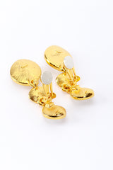 Vintage Kenneth Jay Lane Rhinestone Gem Drop Earrings clips open @recess la