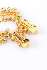 Vintage Kenneth Jay Lane Gold Rhinestone Leaf Drop Earrings signature @recess la
