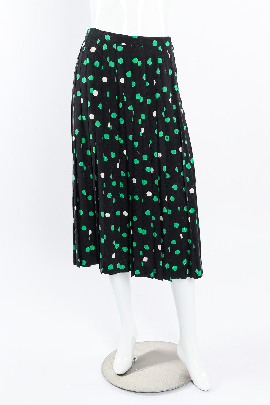 Adolfo polka dot silk blouse and skirt set skirt on mannequin @recessla