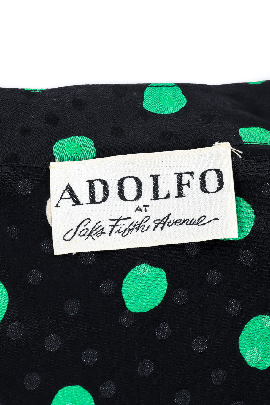 Adolfo polka dot silk blouse and skirt set blouse designer label @recessla