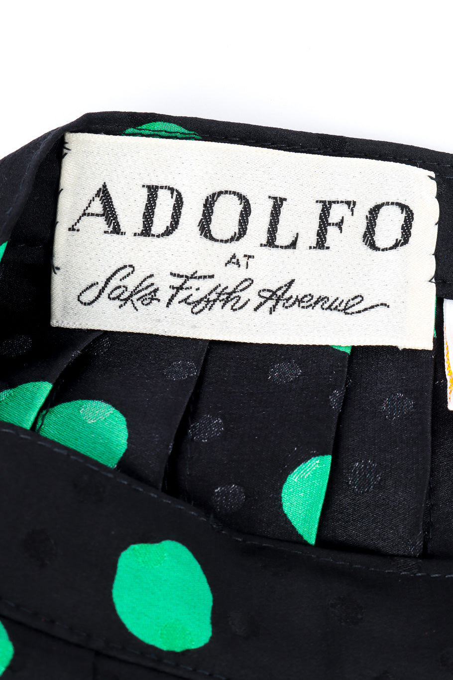 Adolfo polka dot silk blouse and skirt set skirt designer label @recessla