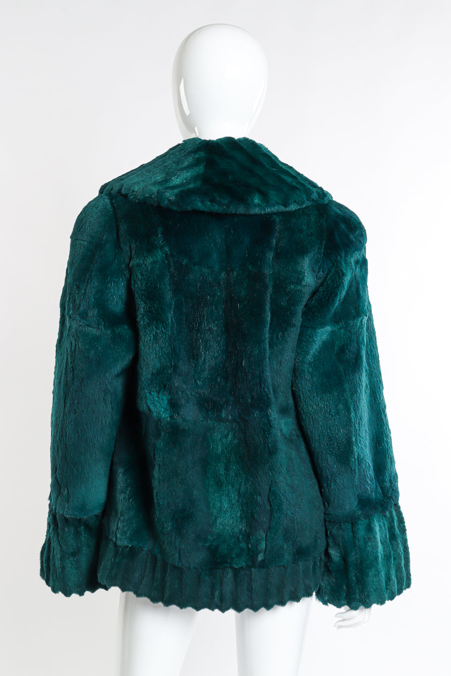 Vintage Adolfo Sport Ribbed Collar Fur Coat back on mannequin @recessla