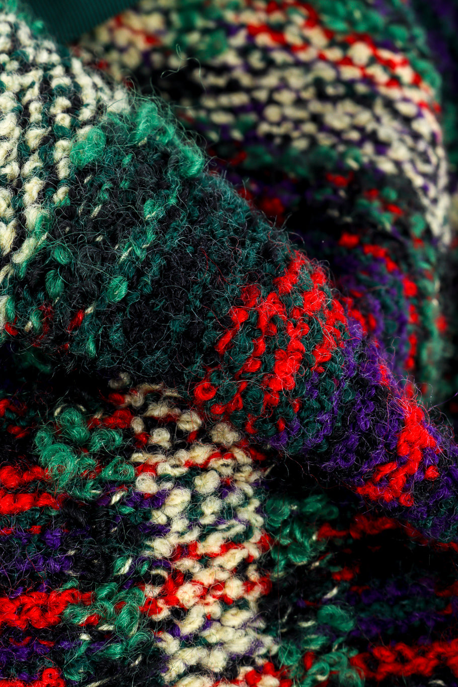 Vintage Adolfo Plaid Knit Jacket fabric closeup @recessla