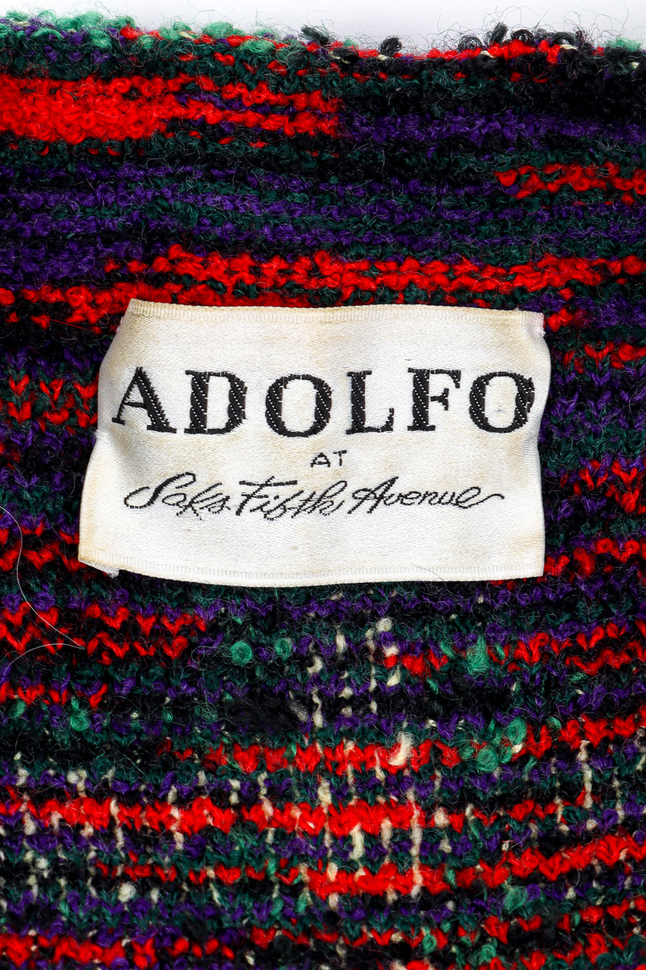 Vintage Adolfo Plaid Knit Jacket signature label @recessla