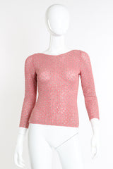 Vintage Adolfo Crystal Open Knit Top II front on mannequin @recessla
