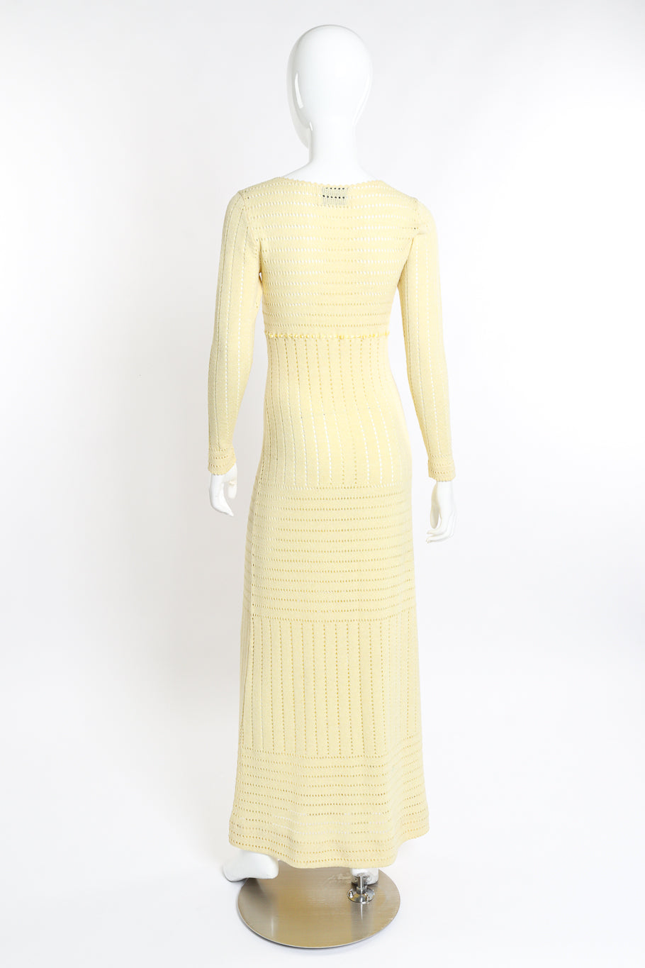 Vintage Adolfo Eyelet Knit Maxi Dress II back on mannequin @recess la