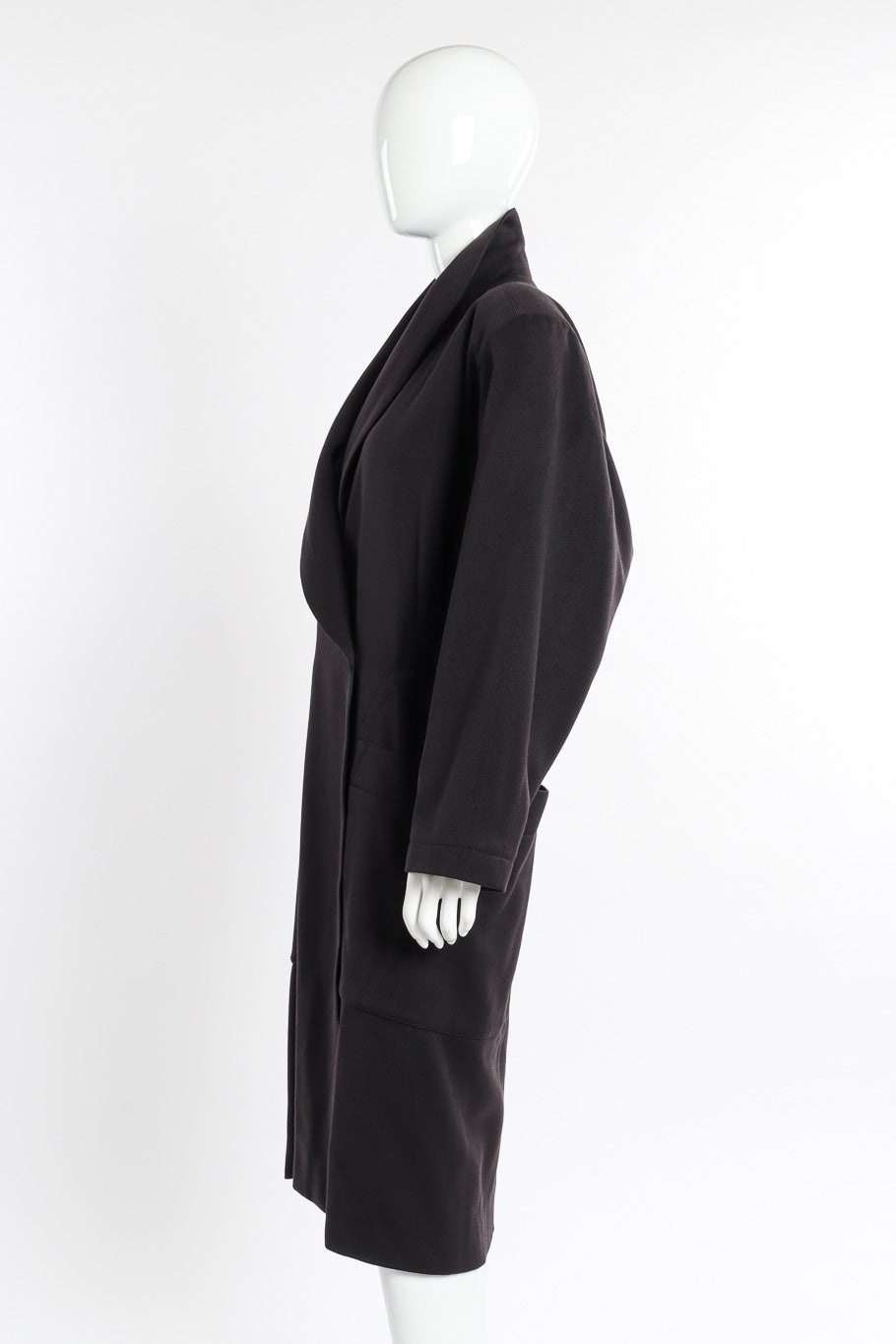 Vintage Alaia Oversized Double Breasted Wool Coat side view on mannequin @recessla