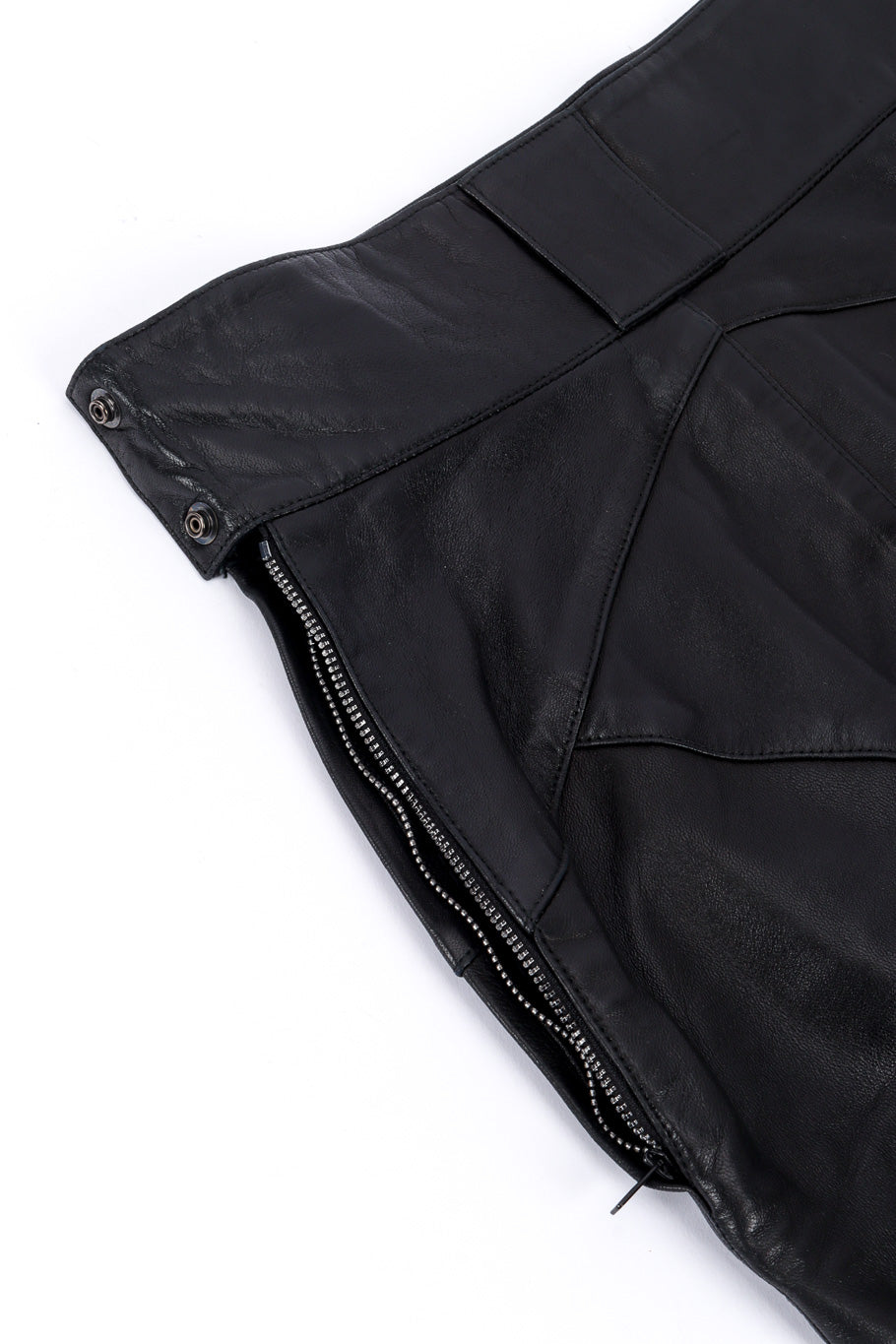 Vintage Alaia Leather Pencil Skirt side zipper @recessla