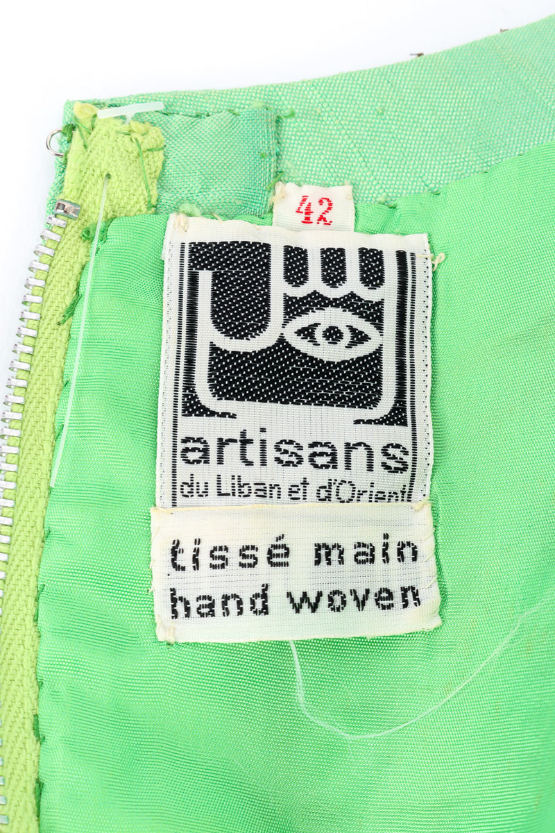 Vintage Artisans Brocade Embellished Tunic Dress label closeup @Recessla