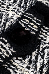 Adolfo Check Bouclé & Velvet Trim Coat wear @RECESS LA