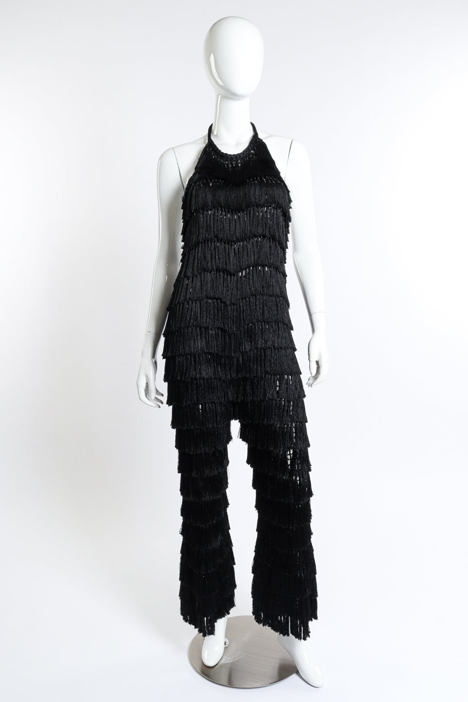 Fringe Lurex Jumpsuit by Andrea Almeida front view mannequin @RECESS LA