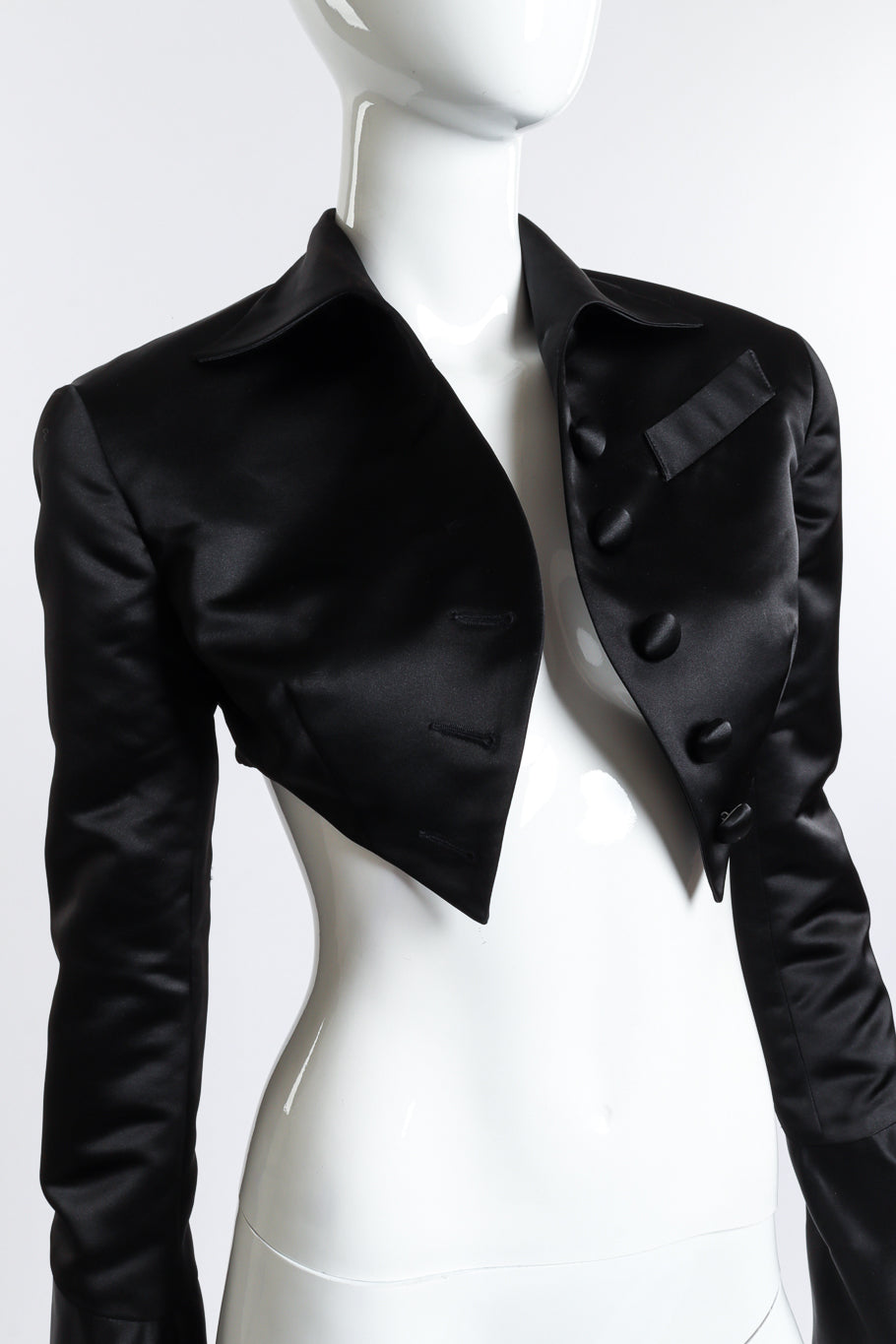 Vintage Antonio Garcia Pointed Bolero Jacket front on mannequin closeup @recess la