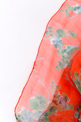 Vintage Bellville Sassoon Floral Chiffon Dress, Slip & Scarf Set holes in dress hem @recess la