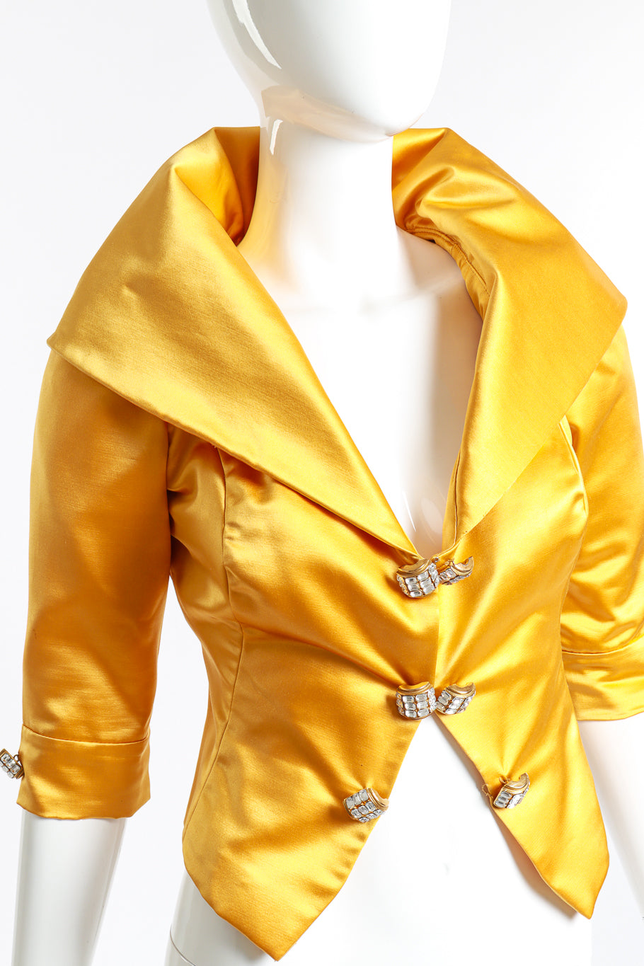 Vintage Biana Shawl Wrap Crop Jacket front on mannequin closeup @recess la