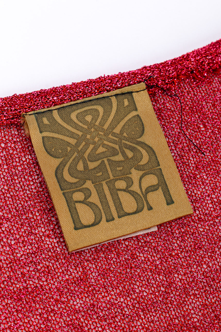 Vintage Biba Metallic Knit Tunic, Tank, and Pant Set signature label on tunic @Recessla