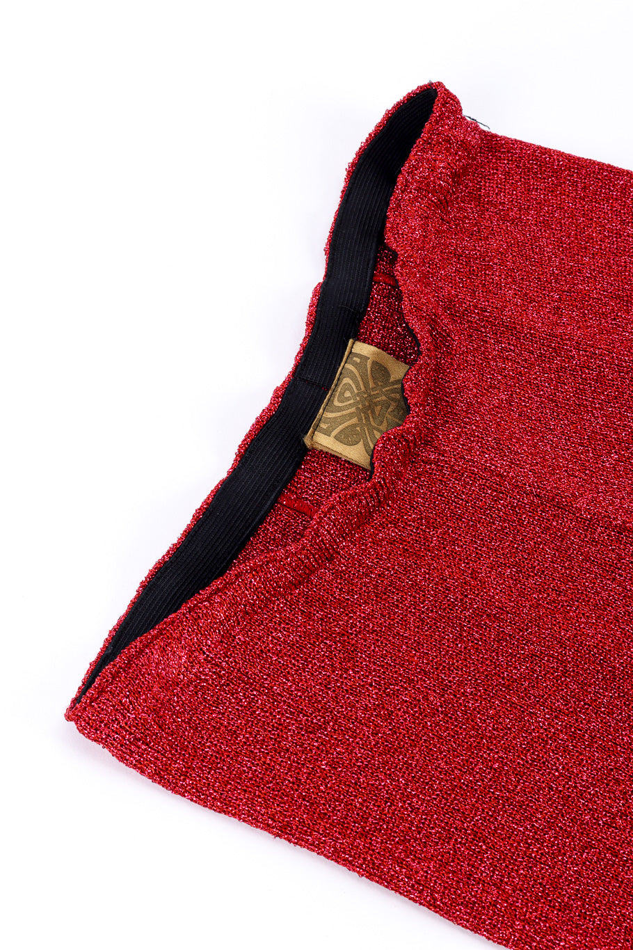Vintage Biba Metallic Knit Tunic, Tank, and Pant Set pant waistline closeup @Recessla