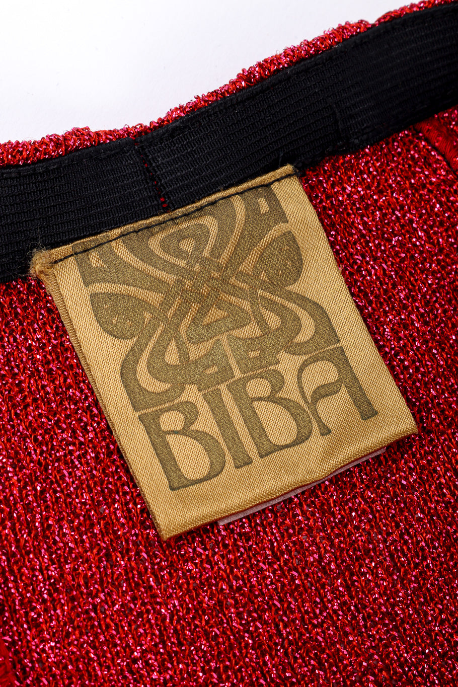 Vintage Biba Metallic Knit Tunic, Tank, and Pant Set pant signature label @Recessla
