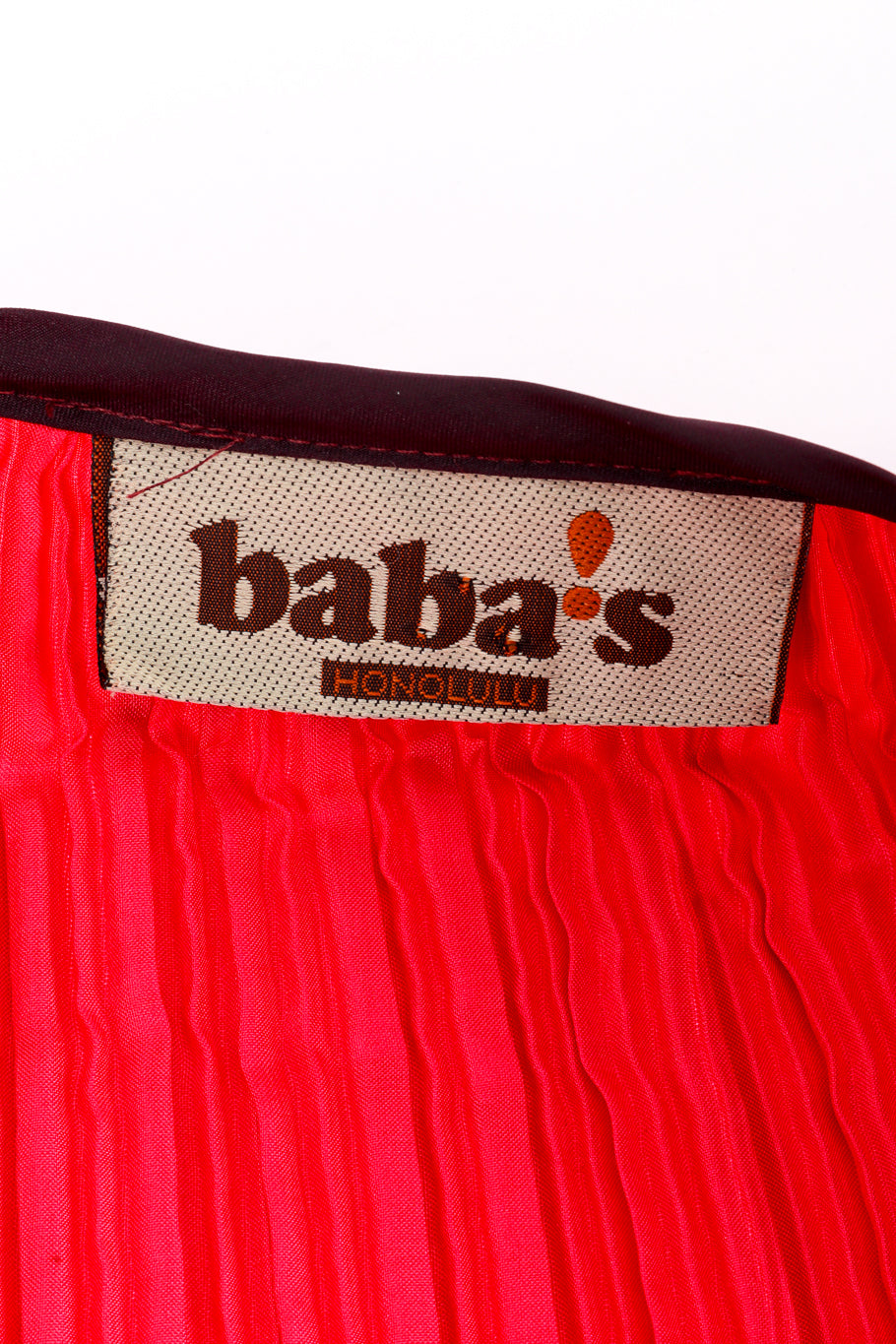 Vintage Baba's Pleated Duster signature label @recess la
