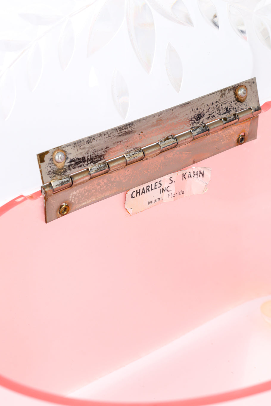 Vintage Charles S. Kahn Pastel Lucite Box Bag signature label @recessla