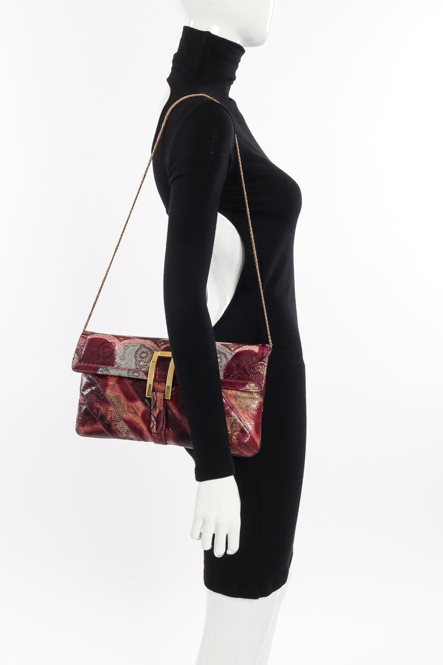 Vintage Bags by Varon Snakeskin Clutch on mannequin @recessla