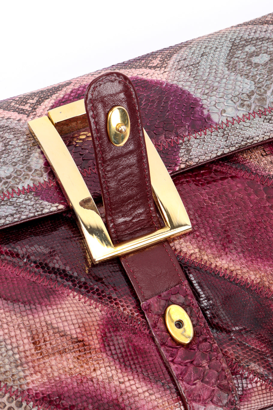 Vintage Bags by Varon Snakeskin Clutch closure closeup @recessla