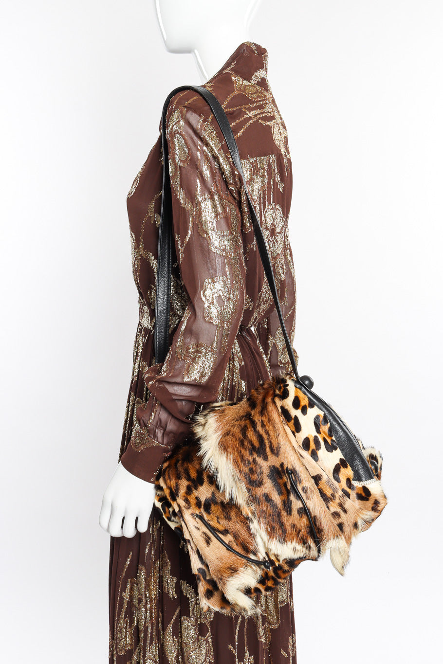 Vintage Barin Animal Hair Flap Bag on mannequin @recessla