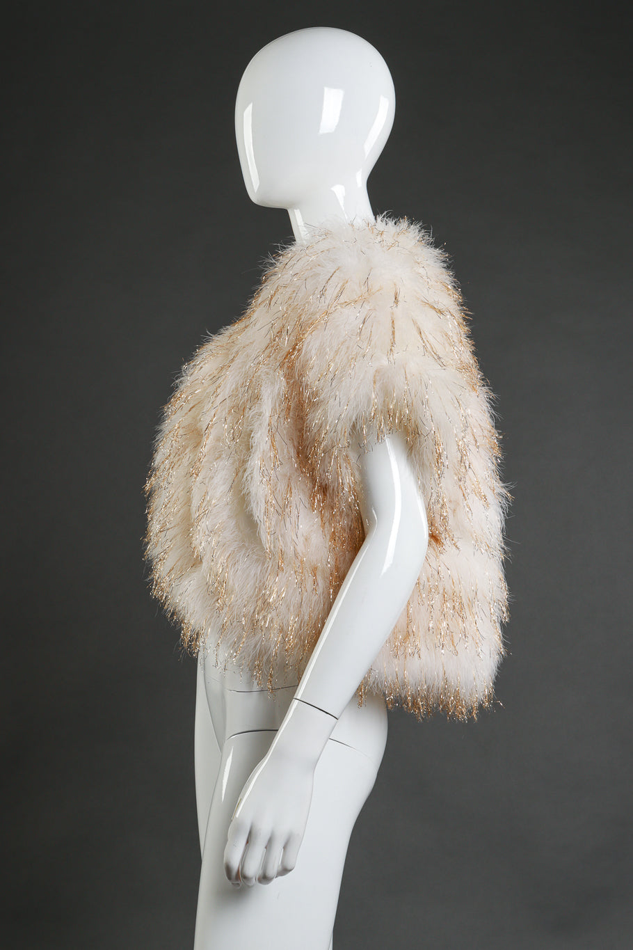 Vintage Ostrich Lurex Vest side mannequin @RECESS LA