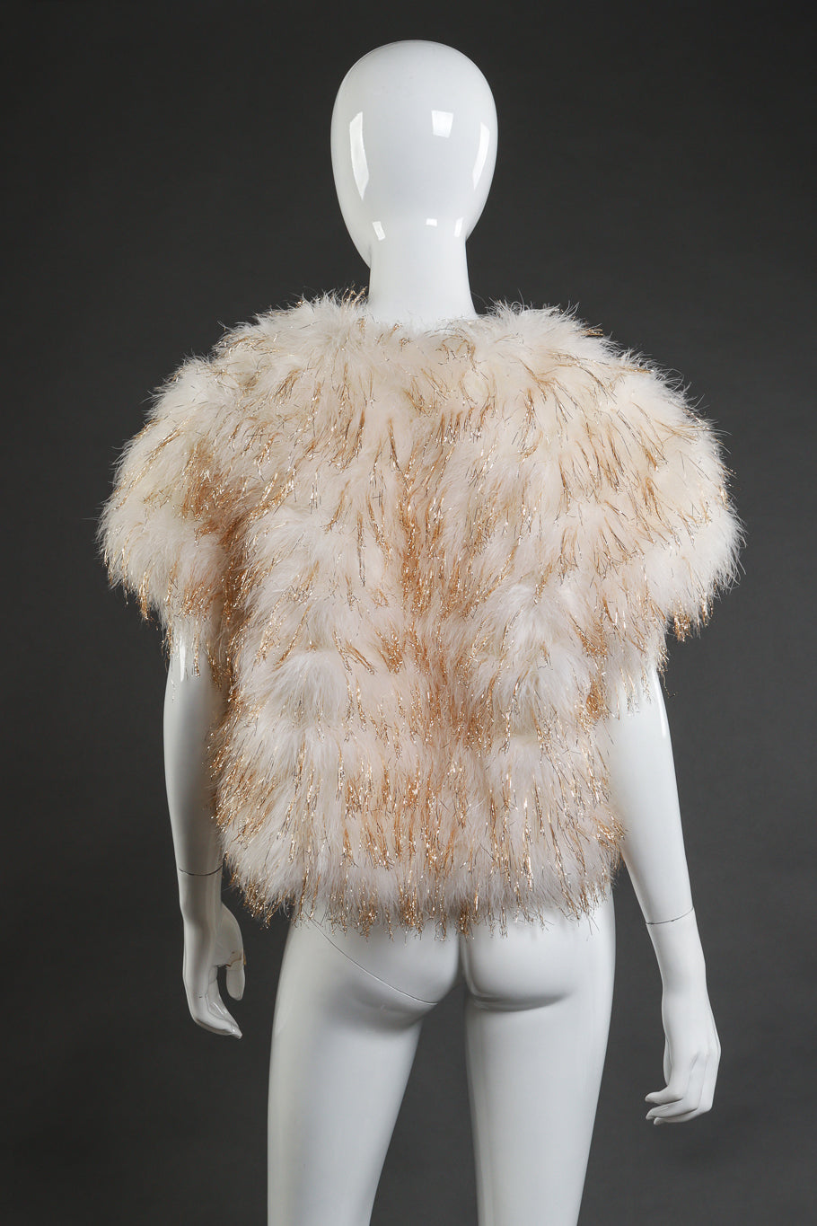 Vintage Ostrich Lurex Vest back  mannequin @RECESS LA