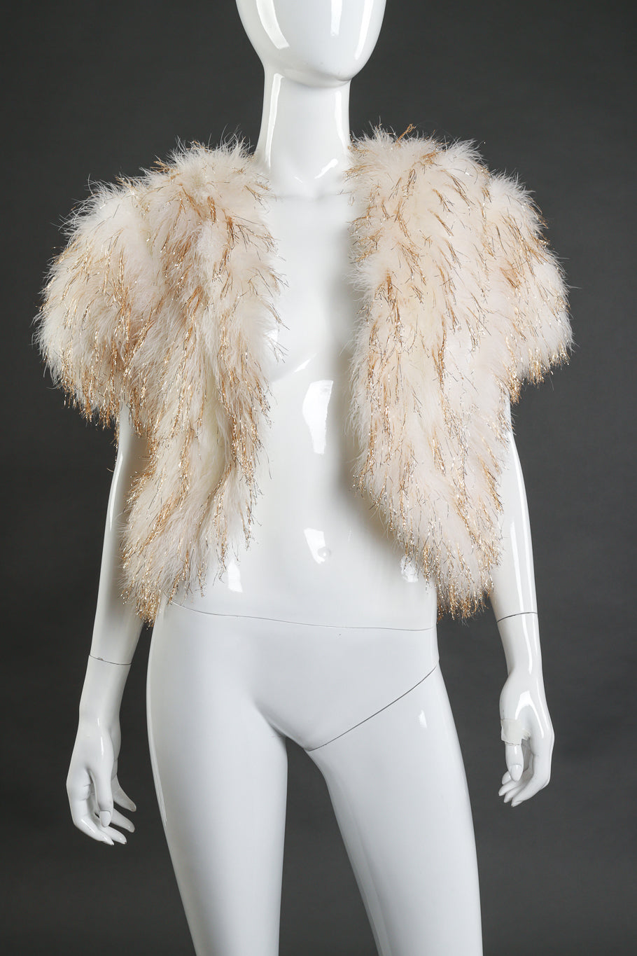 Vintage Ostrich Lurex Vest on mannequin @RECESS LA