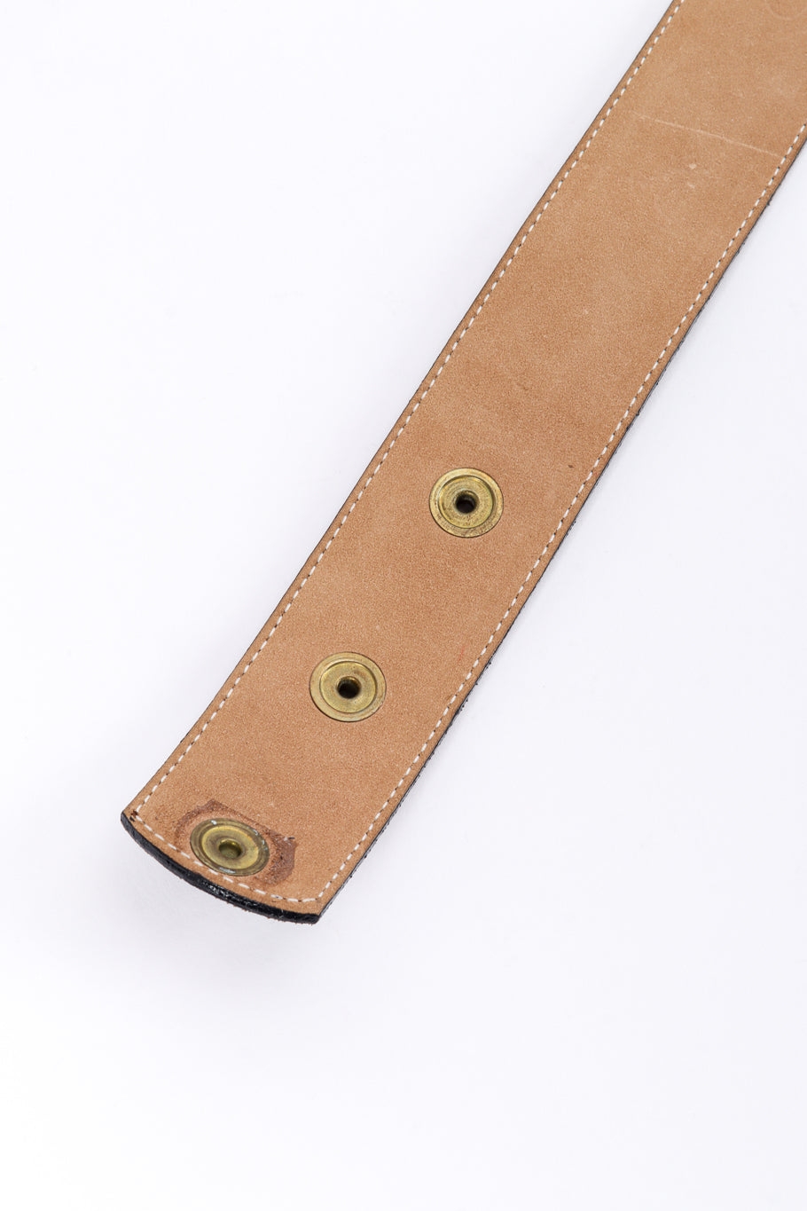 Vintage Belts by Simon Scroll Buckle Chain Drape Belt back button closeup @recessla