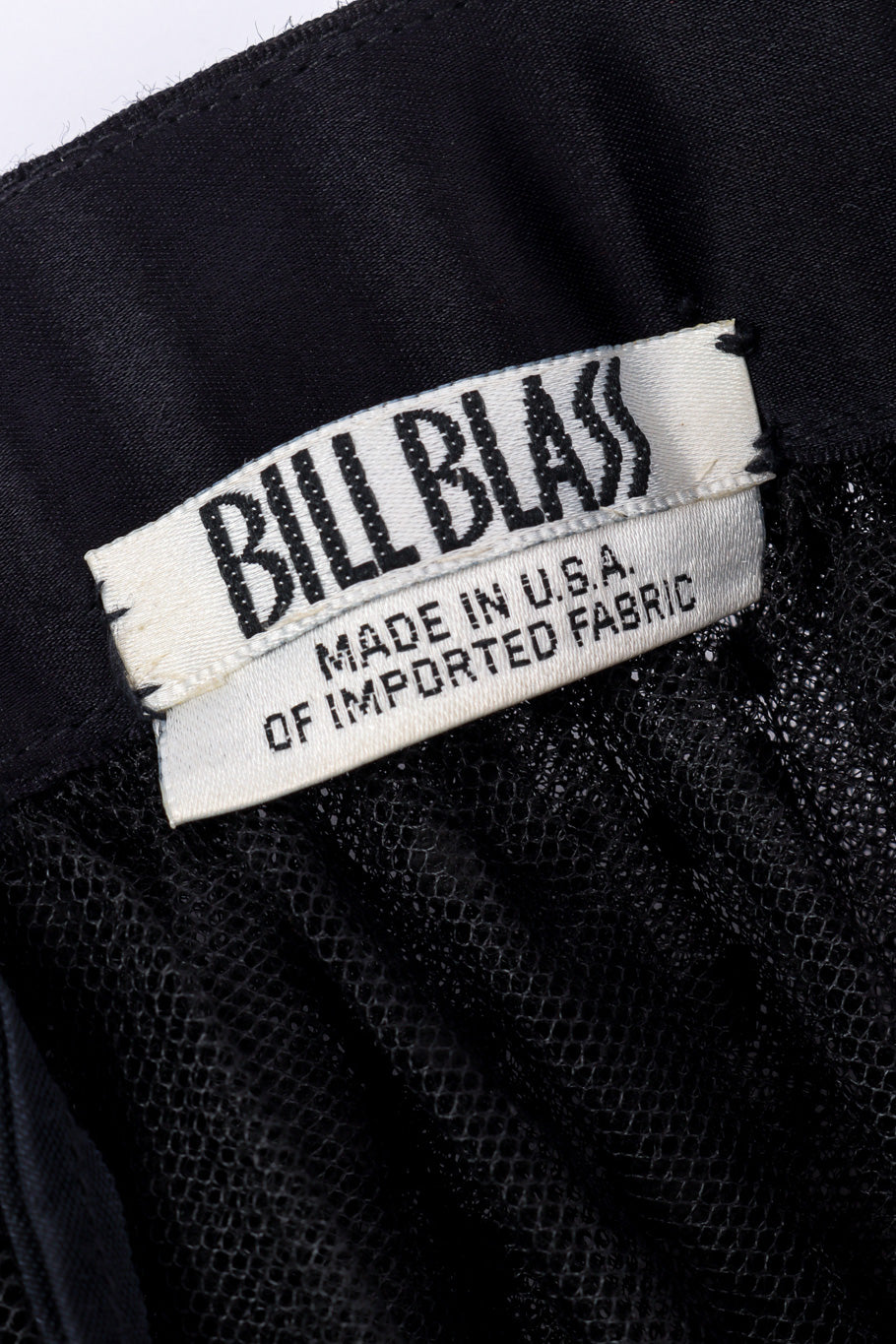 Vintage Bill Blass Polka Dot Tulle Skirt signature label closeup @recessla