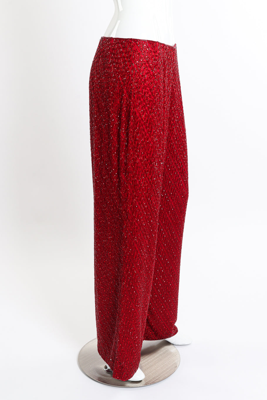 Vintage Bill Blass Beaded Silk Pants side on mannequin @recessla