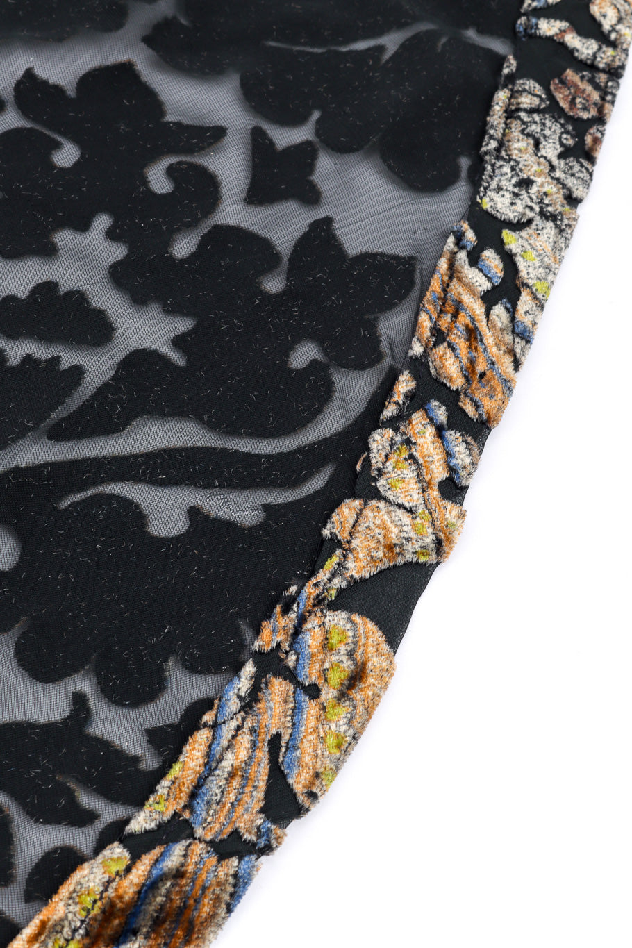 Vintage Bill Blass Baroque Velvet Dress bottom hem closeup @recessla