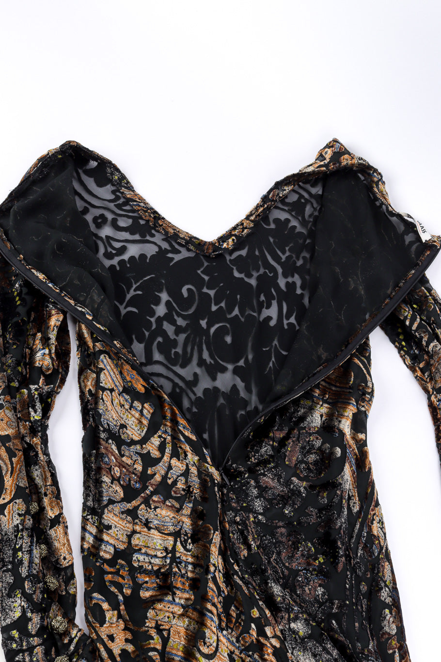 Vintage Bill Blass Baroque Velvet Dress back unzipped @recessla