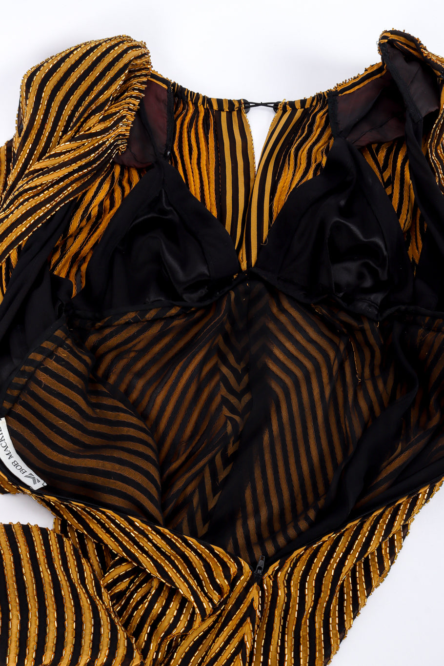 Vintage Bob Mackie Stripe Beaded Gown back unzipped @recessla
