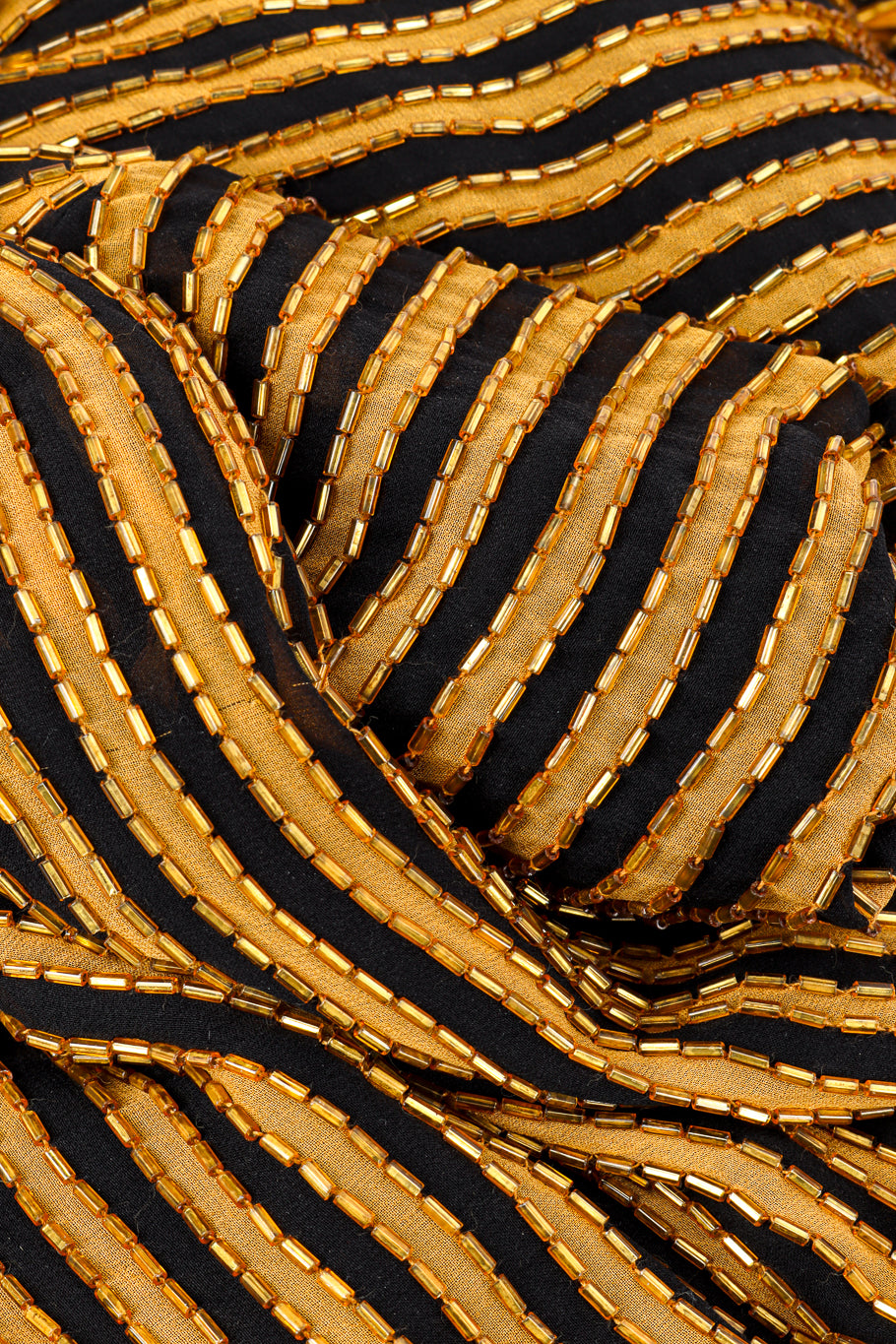 Vintage Bob Mackie Stripe Beaded Gown fabric closeup @recessla
