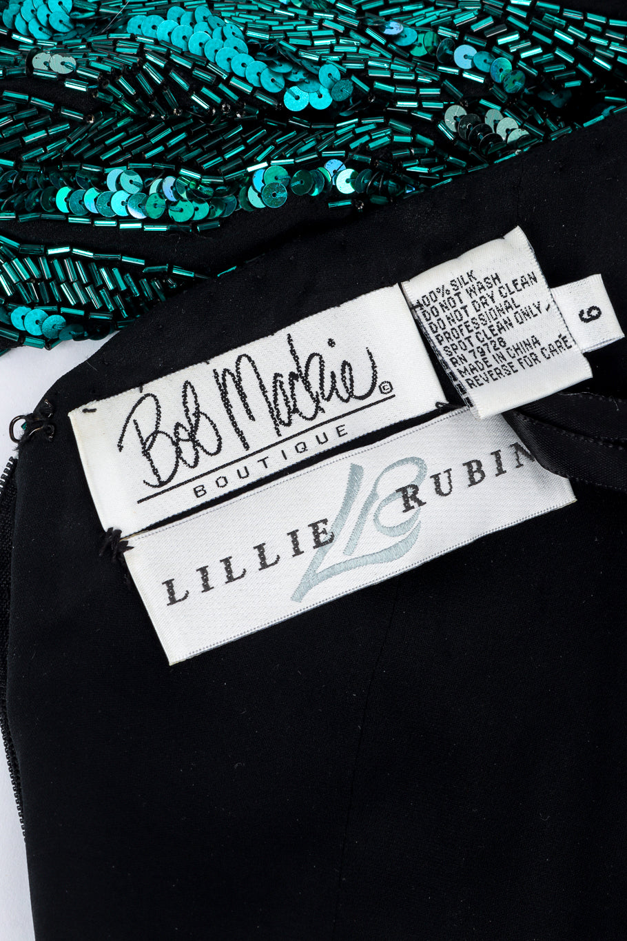 Vintage Bob Mackie Beaded Sweetheart Gown signature labels @recess la
